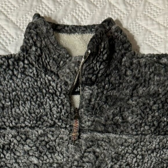 Grizzly Sherpa Adult Medium 1/4 Quarter Zip Fuzzy Warm Long Sleeve Sweater Shirt - Picture 4 of 8